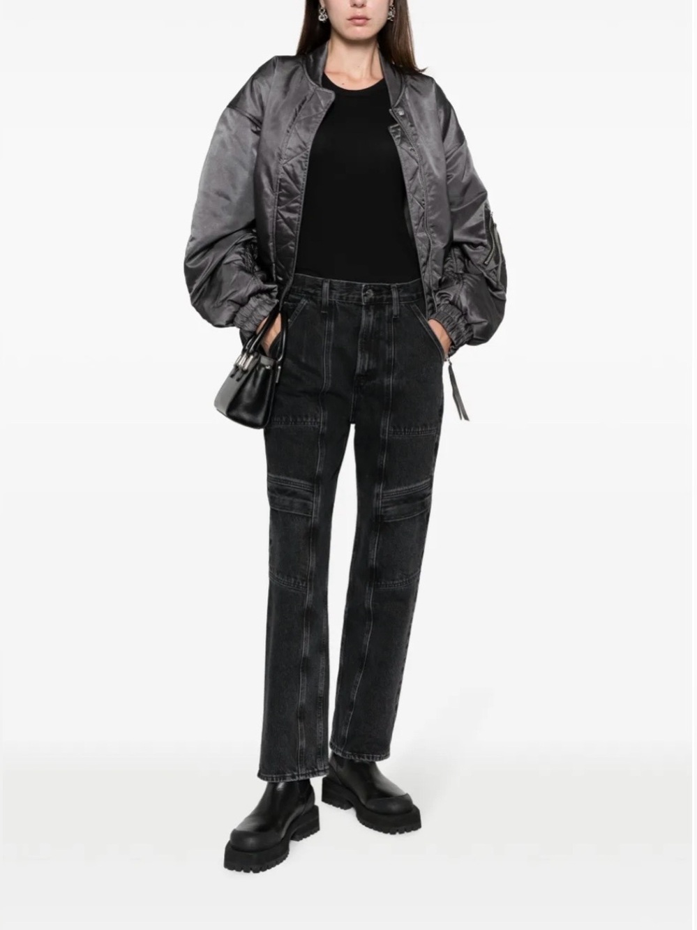 Agolde cooper cargo panther 🐆 black straight leg jeans